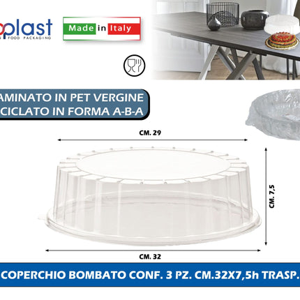 Poloplast Coperchio Bombato Cm.32X7,5H Trasp. Polo Plast srl