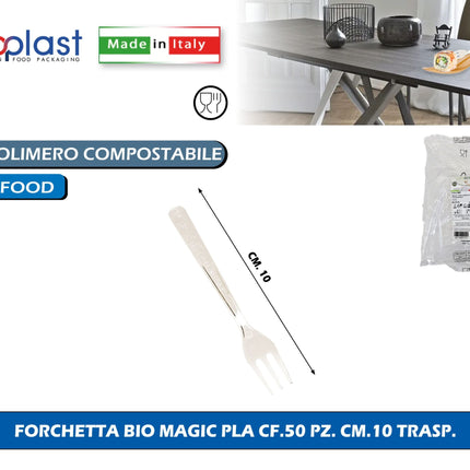 Poloplast Forchetta Bio Magic Pla Cf.50 Pz. Cm.10 Trasp. Polo Plast srl