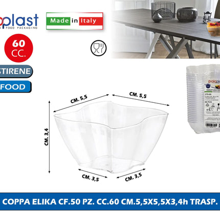 Poloplast Coppa Elika Cf.50 Pz. Cc.60 Cm.5,5X5,5X3,4H T Polo Plast srl
