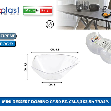 Poloplast Mini Dessert Domino Cf.50 Pz. Cm.8,3X2,5H Trasp. Polo Plast srl