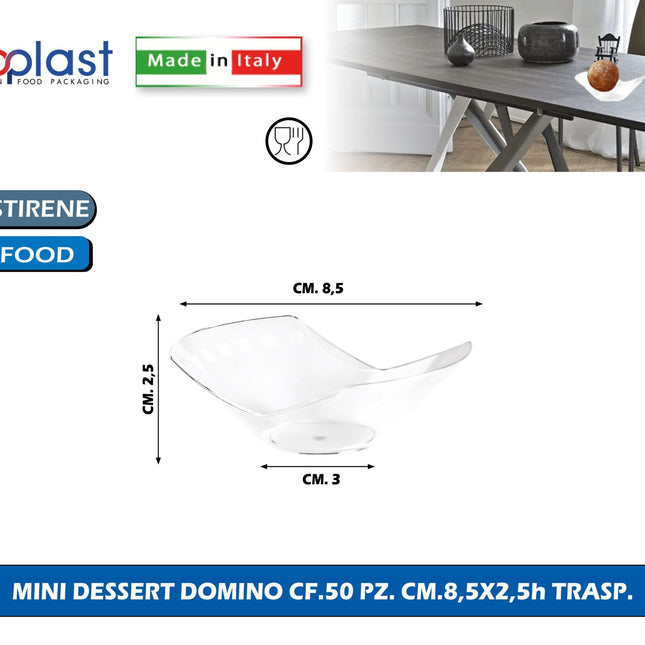 Poloplast Mini Dessert Domino Cf.50 Pz. Cm.8,5X2,5H Trasp. Polo Plast srl