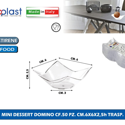 Poloplast Mini Dessert Domino Cf.50 Pz. Cm.6X6X2,5H Trasp. Polo Plast srl