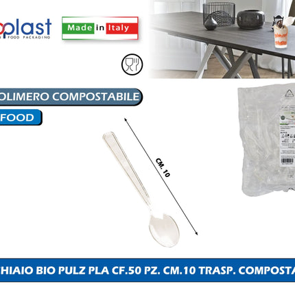 Poloplast Cucchiaio Bio Pulz Pla Cf.50 Pz. Cm.10 Trasp. Polo Plast srl