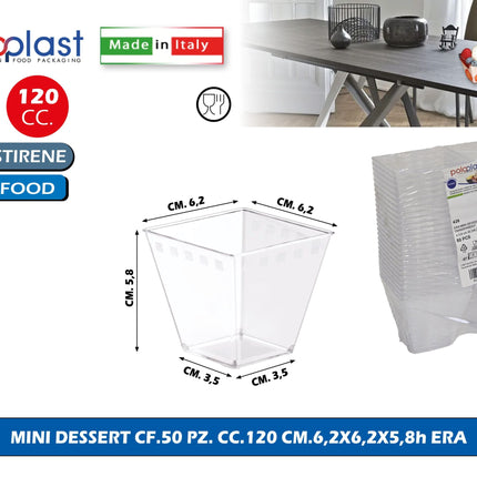 Poloplast Minidessert Cf.50 Pz. Cc.120 Cm.6,2X6,2X5,8H Era Polo Plast srl