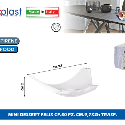 Poloplast Mini Dessert Felix Cf.50 Pz. Cm.9,7X2H Trasp. Polo Plast srl