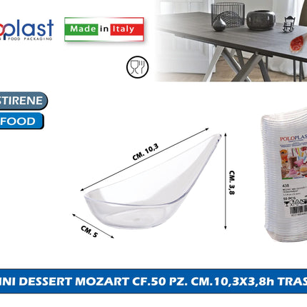 Poloplast Mini Dessert Mozart Cf.50 Pz. Cm.10,3X3,8H Trasp. Polo Plast srl