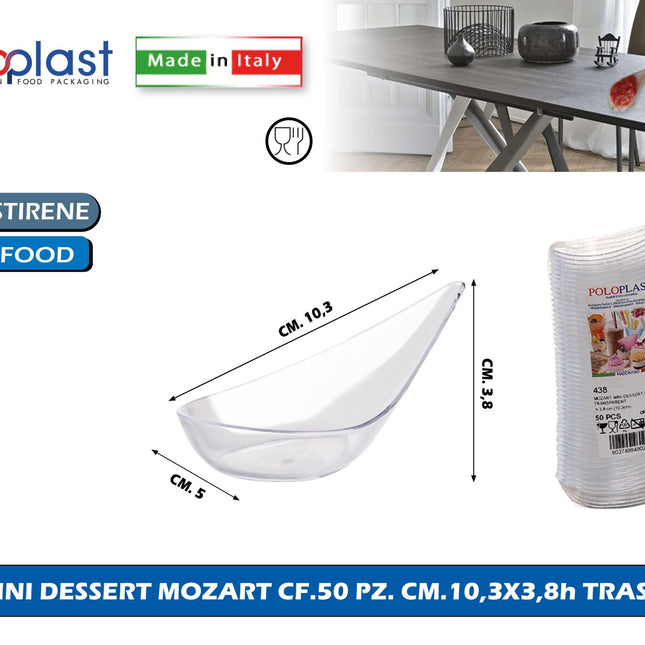Poloplast Mini Dessert Mozart Cf.50 Pz. Cm.10,3X3,8H Trasp. Polo Plast srl