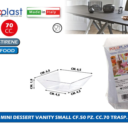 Poloplast Mini Dessert Vanity Small Cf.50 Pz. Cc.70 Trasp. Polo Plast srl