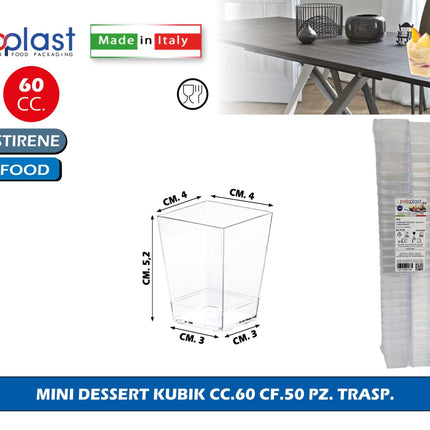 Poloplast Mini Dessert Kubik Cc.60 Cf.50 Pz. Trasp. Polo Plast srl