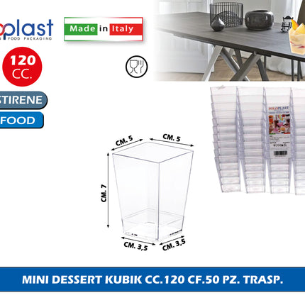 Poloplast Mini Dessert Kubik Cc.120 Cf.50 Pz. Trasp. Polo Plast srl