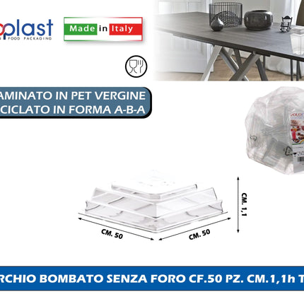 Poloplast Coperchio Bombato Senza Foro Cf.50 Pz. Cm.1,1H Trasp. Polo Plast srl