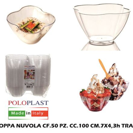 Poloplast Coppa Nuvola Cf.50 Pz. Cc.100 Cm.7X4,3H Trasp. Polo Plast srl