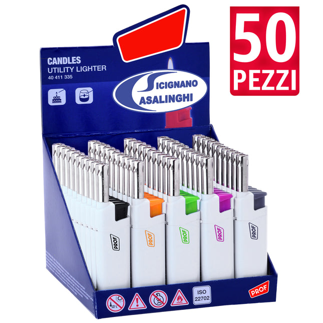 Accendigas a Fiamma Canna Corta Set 50 Pz 40411335 – Colori Assortiti per Fornelli, Candele E Barbecue Polyflame
