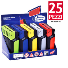Box 25 Accendini Antivento Fancy - Elettronici e Ricaricabili Polyflame