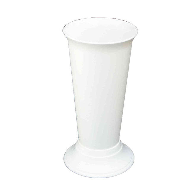 Lega| Portafiori In Plastica Colore Bianco | Altezza 26 Cm, Diametro Circolare 12,5 Cm.