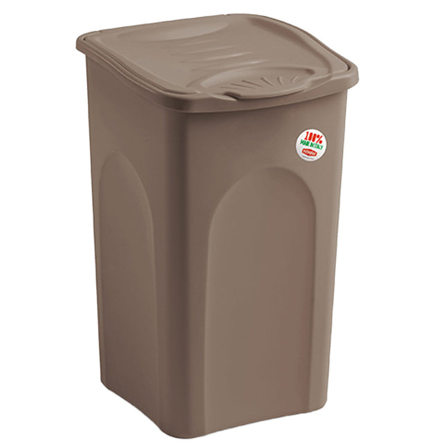 Stefanplast Portabiancheria Primavera Lt.50 E Lt.25 Traforato E Non Traforato Tortora Lt.50 Pieno Stefanplast