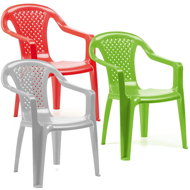 Progarden Sedia Piccola Per Bambini Poltroncina In Plastica Impilabile Con Braccioli 37X37X52H Cm
