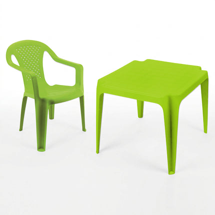 Set Tavolino e Sedie per Bambini in Plastica Progarden - Made in Italy