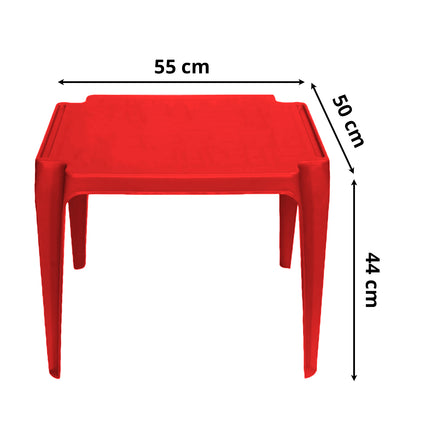 Progarden Tavolino In Plastica Impilabile Per Bambini 55X50X44 Cm, Robusto E Leggero