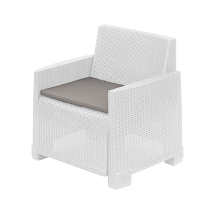 Progarden Salotto Da Giardino Completo Como Set Divano + Tavolino + 2 Poltrone Da Esterni Con Finitura Effetto Rattan Progarden