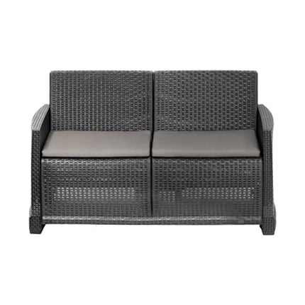 Progarden Salotto Da Giardino Completo Como Set Divano + Tavolino + 2 Poltrone Da Esterni Con Finitura Effetto Rattan