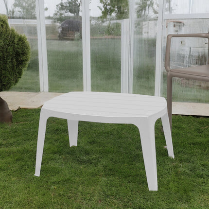 Progarden Tavolino Basso Per Salottino Esterno Bar Kai Tavolo Impilabile In Plastica Da Giardino Bianco 76,5X50X46H Cm Progarden