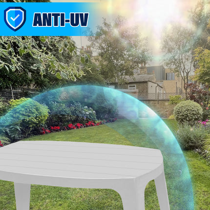 Progarden Tavolino Basso Per Salottino Esterno Bar Kai Tavolo Impilabile In Plastica Da Giardino Bianco 76,5X50X46H Cm Progarden