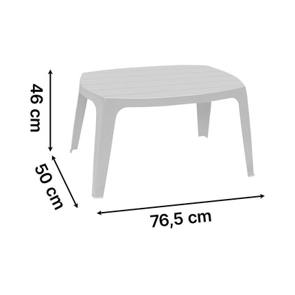 Progarden Tavolino Basso Per Salottino Esterno Bar Kai Tavolo Impilabile In Plastica Da Giardino Bianco 76,5X50X46H Cm Progarden