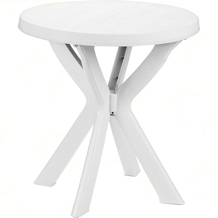 Progarden Tavolo Tavolino Rotondo Don, Diametro 70X72H Cm, Bianco In Polipropilene, Linea Elegance, Facile Da Pulire Montare, Resistente Agli Uv, Made In Italy