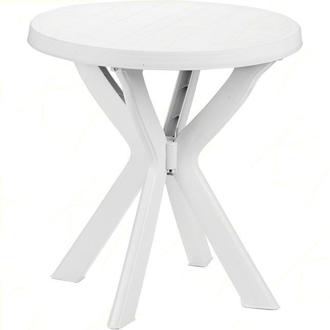 Progarden Tavolo Tavolino Rotondo Don, Diametro 70X72H Cm, Bianco In Polipropilene, Linea Elegance, Facile Da Pulire Montare, Resistente Agli Uv, Made In Italy