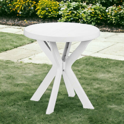 Progarden Tavolo Tavolino Rotondo Don, Diametro 70X72H Cm, Bianco In Polipropilene, Linea Elegance, Facile Da Pulire Montare, Resistente Agli Uv, Made In Italy