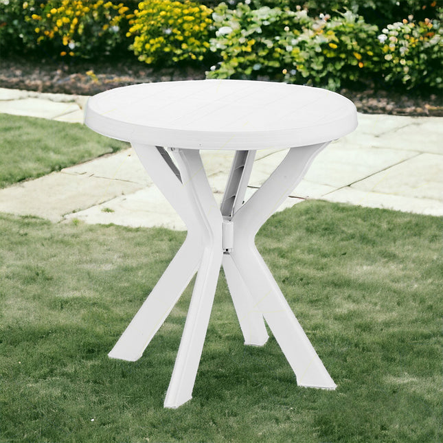 Progarden Tavolo Tavolino Rotondo Don, Diametro 70X72H Cm, Bianco In Polipropilene, Linea Elegance, Facile Da Pulire Montare, Resistente Agli Uv, Made In Italy Progarden