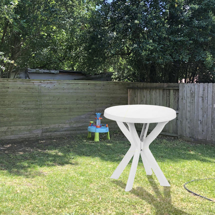 Progarden Tavolo Tavolino Rotondo Don, Diametro 70X72H Cm, Bianco In Polipropilene, Linea Elegance, Facile Da Pulire Montare, Resistente Agli Uv, Made In Italy