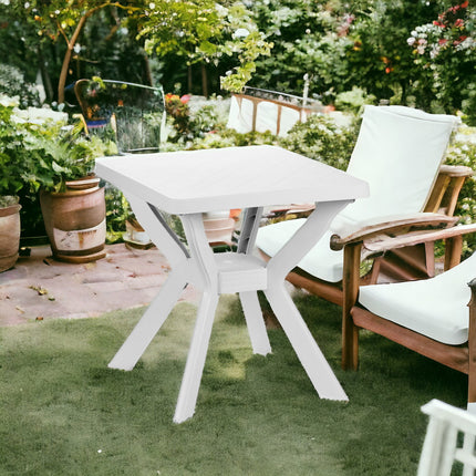 Progarden Tavolo Tavolino Quadrato Reno In Polipropilene, Linea Elegance, Resistente Uv, Made In Italy