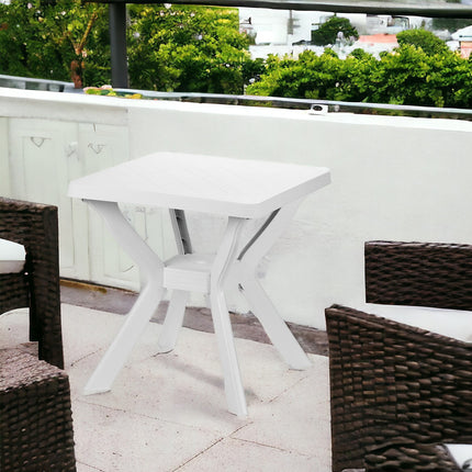Progarden Tavolo Tavolino Quadrato Reno In Polipropilene, Linea Elegance, Resistente Uv, Made In Italy