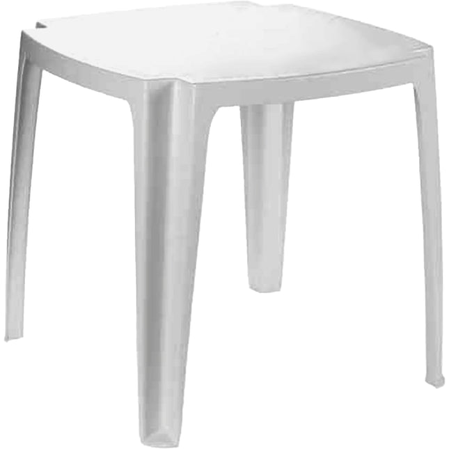 Progarden Tavolo Quadrato Per Esterni Bar Tavolino Da Giardino In Plastica Impilabile Bianco 75X75X72H Cm