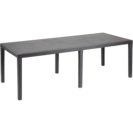 Progarden Tavolo Rettangolare Allungabile Queen 220X90X72 Cm Linea Rattan Uv Resistente Arredo Interno Esterno