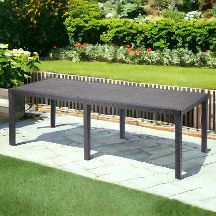 Progarden Tavolo Rettangolare Allungabile Queen 220X90X72 Cm Linea Rattan Uv Resistente Arredo Interno Esterno Progarden