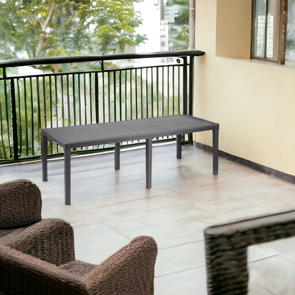 Progarden Tavolo Rettangolare Allungabile Queen 220X90X72 Cm Linea Rattan Uv Resistente Arredo Interno Esterno