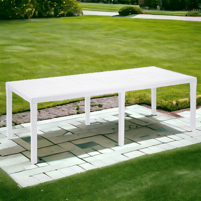 Progarden Tavolo Rettangolare Allungabile Queen 220X90X72 Cm Linea Rattan Uv Resistente Arredo Interno Esterno
