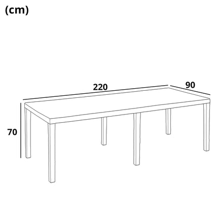 Progarden Tavolo Rettangolare Allungabile Queen 220X90X72 Cm Linea Rattan Uv Resistente Arredo Interno Esterno