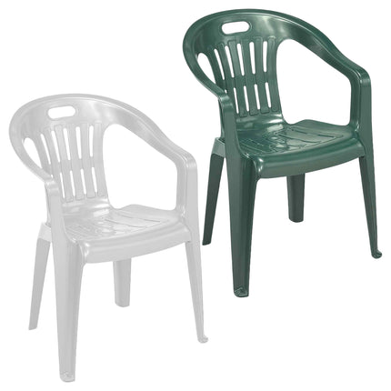 Progarden Poltrona Piona da Esterno in Plastica 56×55×78 cm – Impilabile con Braccioli, Colori Verde o Bianco, Made in Italy Progarden