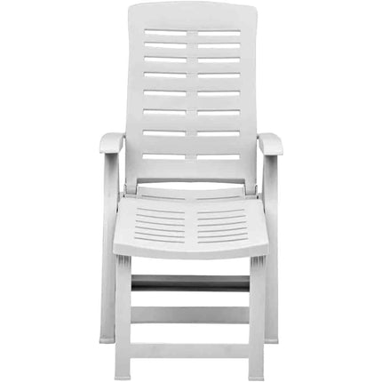 Progarden Sedia A Sdraio Da Giardino Arizona Poltrona Pieghevole Per Esterni Con Prolunga Poggiapiedi Bianca 108X60X109H Cm