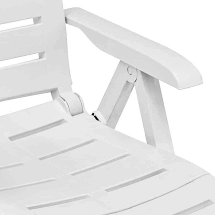 Progarden Sedia A Sdraio Da Giardino Arizona Poltrona Pieghevole Per Esterni Con Prolunga Poggiapiedi Bianca 108X60X109H Cm