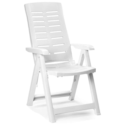 Progarden Poltrona Pieghevole Da Giardino Yuma Poltrona Per Esterni Con Schienale Regolabile 5 Posizioni Bianca 61X60X109H Cm