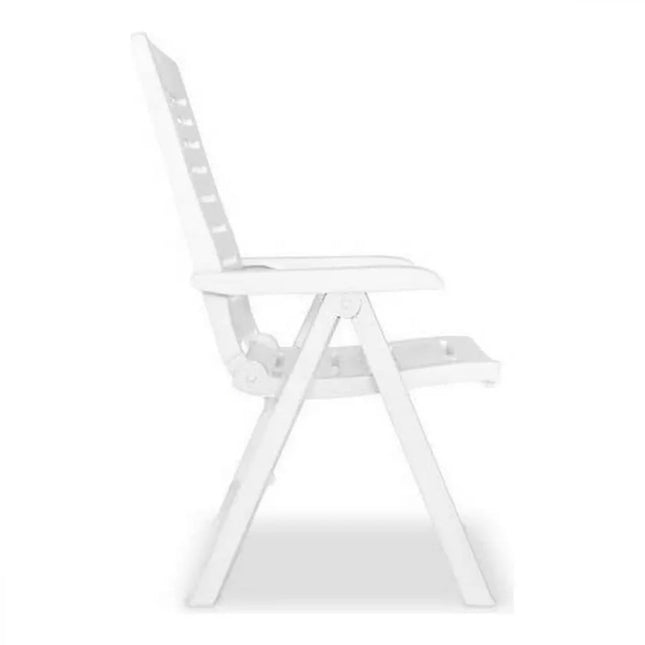 Progarden Poltrona Pieghevole Da Giardino Yuma Poltrona Per Esterni Con Schienale Regolabile 5 Posizioni Bianca 61X60X109H Cm
