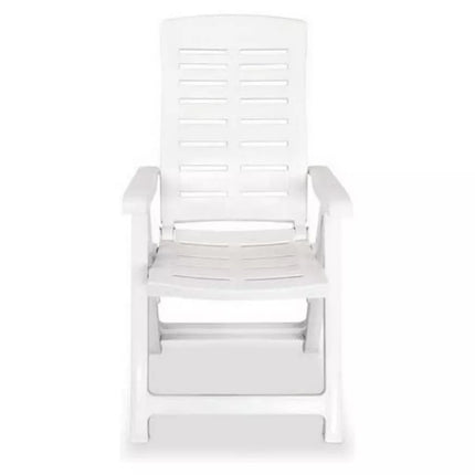 Progarden Poltrona Pieghevole Da Giardino Yuma Poltrona Per Esterni Con Schienale Regolabile 5 Posizioni Bianca 61X60X109H Cm