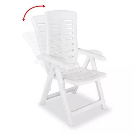 Progarden Poltrona Pieghevole Da Giardino Yuma Poltrona Per Esterni Con Schienale Regolabile 5 Posizioni Bianca 61X60X109H Cm