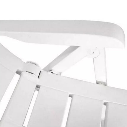 Progarden Poltrona Pieghevole Da Giardino Yuma Poltrona Per Esterni Con Schienale Regolabile 5 Posizioni Bianca 61X60X109H Cm