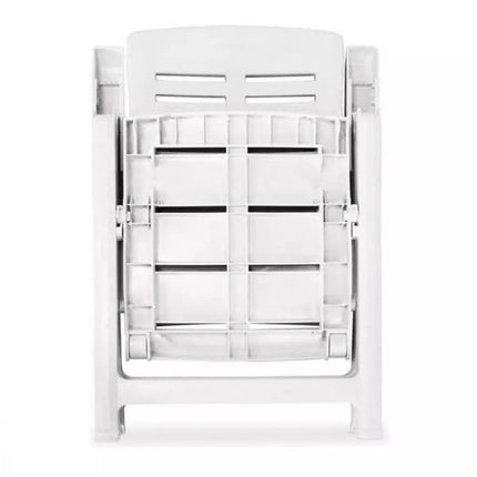 Progarden Poltrona Pieghevole Da Giardino Yuma Poltrona Per Esterni Con Schienale Regolabile 5 Posizioni Bianca 61X60X109H Cm